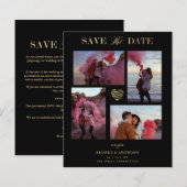 Cheap Black Collage Wedding Gold Heart 4 Foto's (Voorkant / Achterkant)