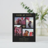 Cheap Black Collage Wedding Gold Heart 4 Foto's (Staand voorkant)