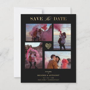 Cheap Black Collage Wedding Gold Heart 4 Foto's