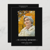 Cheap Black Floral Frame Elegant Photo Funeral (Voorkant / Achterkant)