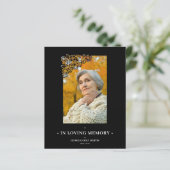 Cheap Black Floral Frame Elegant Photo Funeral (Staand voorkant)