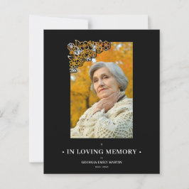 Cheap Black Floral Frame Elegant Photo Funeral