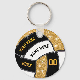 Cheap Black, Gold, White, Volleyball Party Favors Sleutelhanger