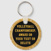 Cheap Black, Gold, White, Volleyball Party Favors Sleutelhanger (Achterkant)