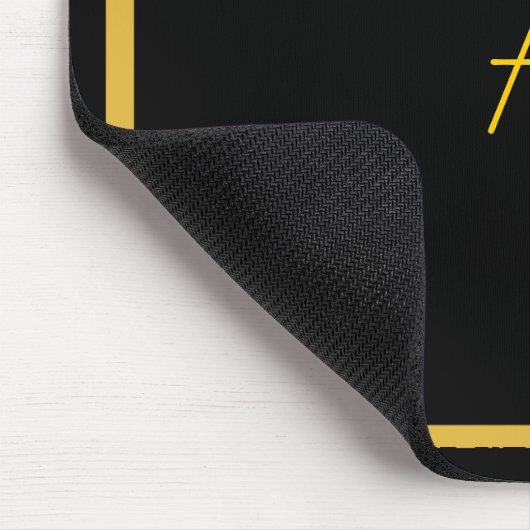 Cheap Black Mousepad met Gold Lijst en monogram Muismat (Hoek)