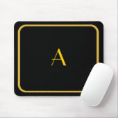 Cheap Black Mousepad met Gold Lijst en monogram Muismat (Met muis)