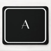 Cheap Black Mousepad w/ White Monogram & Lijst Muismat (Voorkant)