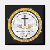 Cheap Black, White, Gold, Church Party Favors Magneet (Voorkant)