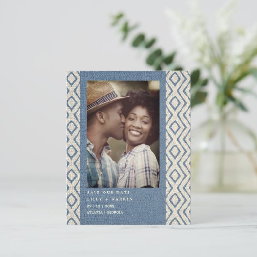 Cheap Blue Boho Textile Textile Romantic Photo (Staand voorkant)