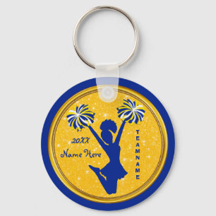 Cheap Blue en Gold Cheer Gifts voor Cheer Favors Sleutelhanger