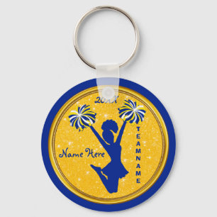 Cheap Blue en Gold Cheer Gifts voor Cheer Favors Sleutelhanger