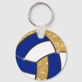 Cheap Blue, White en Gold Volleyball Sleutelhanger (Achterkant)
