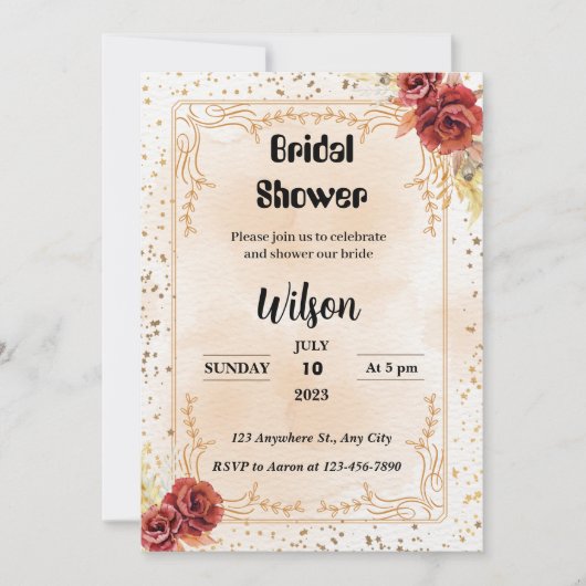 Cheap Bridal Shower-uitnodigingen Kaart (Voorkant)