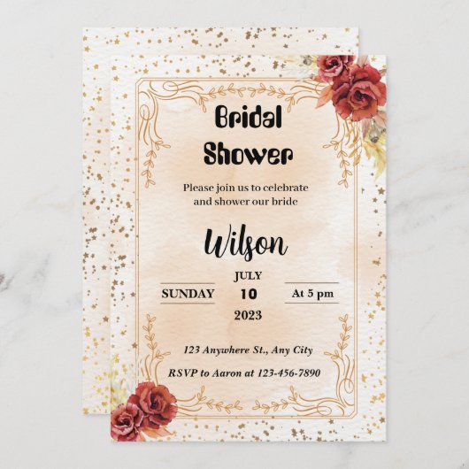 Cheap Bridal Shower-uitnodigingen Kaart (Voorkant / Achterkant)