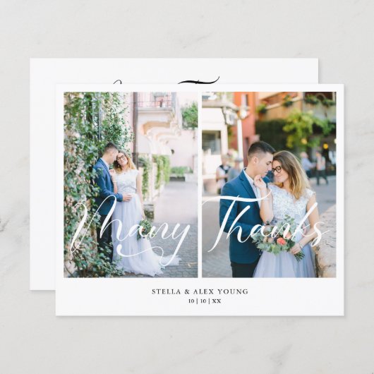 Cheap Bride & Groom 2 Foto's Collage Hand Lettert (Voorkant / Achterkant)