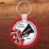 Cheap Cheerleader Gifts in BULK, Uw KLEUR, TEKST Sleutelhanger (Voorkant)