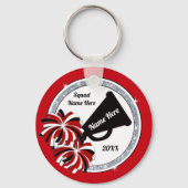 Cheap Cheerleader Gifts in BULK, Uw KLEUR, TEKST Sleutelhanger (Achterkant)