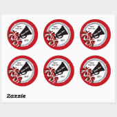 Cheap Cheerleading-stickers, rood, wit en zwart Ronde Sticker (Vel)
