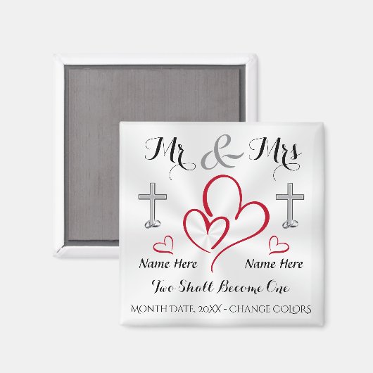 Cheap Christian Wedding Favors PERALIZED Magneet (Voorkant / Achterkant)