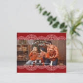 Cheap Christmas Red Nice Lace Effect Family Photo (Staand voorkant)