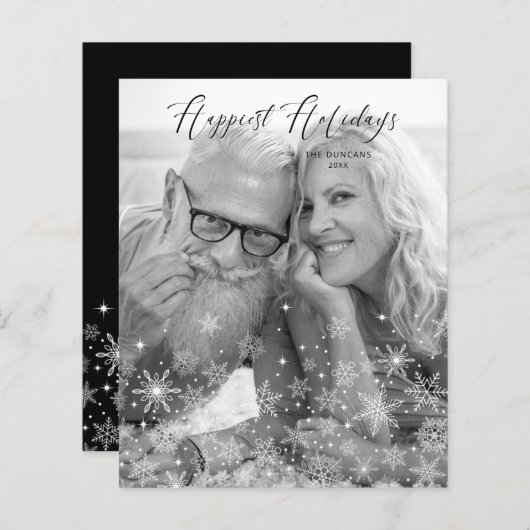 Cheap Christmas Snowflakes Happiest Holidays Photo (Voorkant / Achterkant)