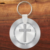 Cheap Church Jubileum Favors Cross 3 tekstvakken Sleutelhanger (Achterkant)