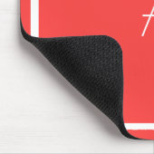 Cheap Coral Red Mousepad w/White Monogram Muismat (Hoek)