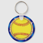 Cheap Cute Softball Team Gift Ideeën Gepersonalise Sleutelhanger (Achterkant)