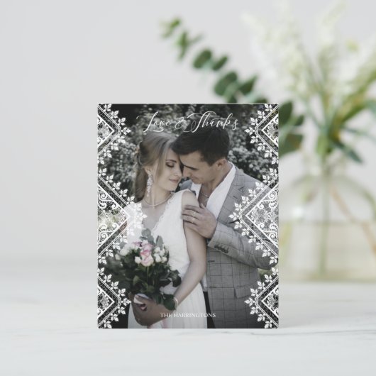 Cheap Elegant Photo Lace Effect Whimsical Script (Staand voorkant)