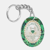 Cheap Emerald, 55e Jubileum Gifts for Couples Sleutelhanger (Voorkant Links)