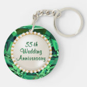Cheap Emerald, 55e Jubileum Gifts for Couples Sleutelhanger (Achterkant)