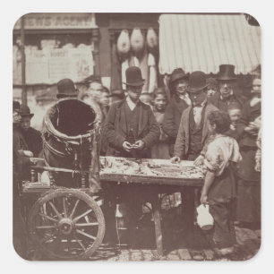 Cheap Fish of St. Giles uit 'Street Life in Lond' Vierkante Sticker