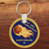 Cheap Flaming Personalized Basketball Sleutelhange Sleutelhanger (Voorkant)