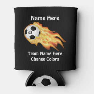 Cheap Flaming Soccer Team Gifts PERSONALIZED Blikjeskoeler