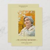 Cheap Floral Frame Elegant Photo Funeral (Voorkant / Achterkant)