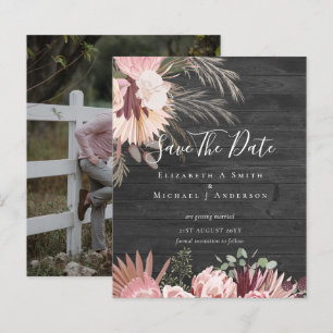CHEAP FOTO SAVE DATES - Pampas Grass Burgundy