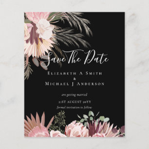 CHEAP FOTO SAVE DATES - Pampas Grass Burgundy Flyer