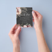 CHEAP FOTO SAVE DATES - Pampas Grass Burgundy Flyer (Hand)