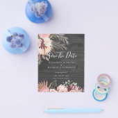 CHEAP FOTO SAVE DATES - Pampas Grass Burgundy Flyer (Enkel)