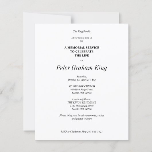 Cheap Funeral Remembrance Service BW Foto (Achterkant)