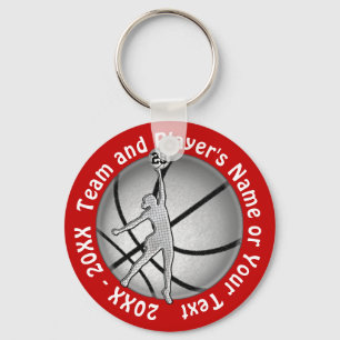Cheap Girls Basketball Gifts, Jouw tekst en kleure Sleutelhanger