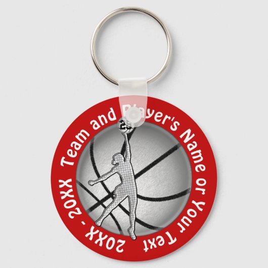 Cheap Girls Basketball Gifts, Jouw tekst en kleure Sleutelhanger (Voorkant)