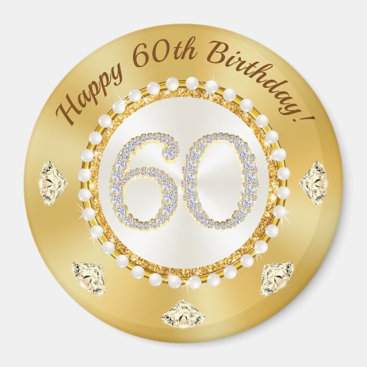 Cheap, Giveaways voor 60th Birthday, BULK Kortinge Magneet (Voorkant)