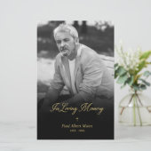 Cheap Golden in Loating Memory BW Photo Funeral (Staand voorkant)