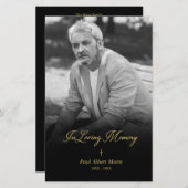 Cheap Golden in Loating Memory BW Photo Funeral (Voorkant / Achterkant)