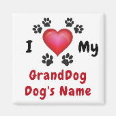 Cheap I Love My GrandDog Magnet, Personalized Magneet (Voorkant)
