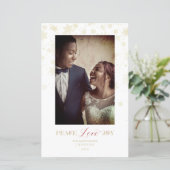 Cheap Just Married First Christmas Gold Snowflakes (Staand voorkant)