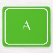 Cheap Kelly Green Mousepad met White Monogram Muismat (Voorkant)