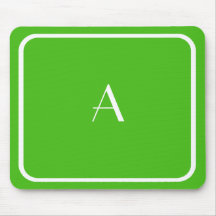 Cheap Kelly Green Mousepad met White Monogram