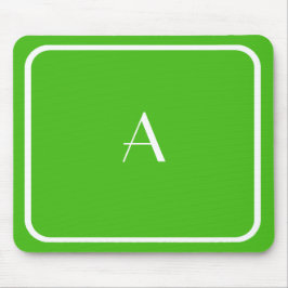Cheap Kelly Green Mousepad met White Monogram Muismat
